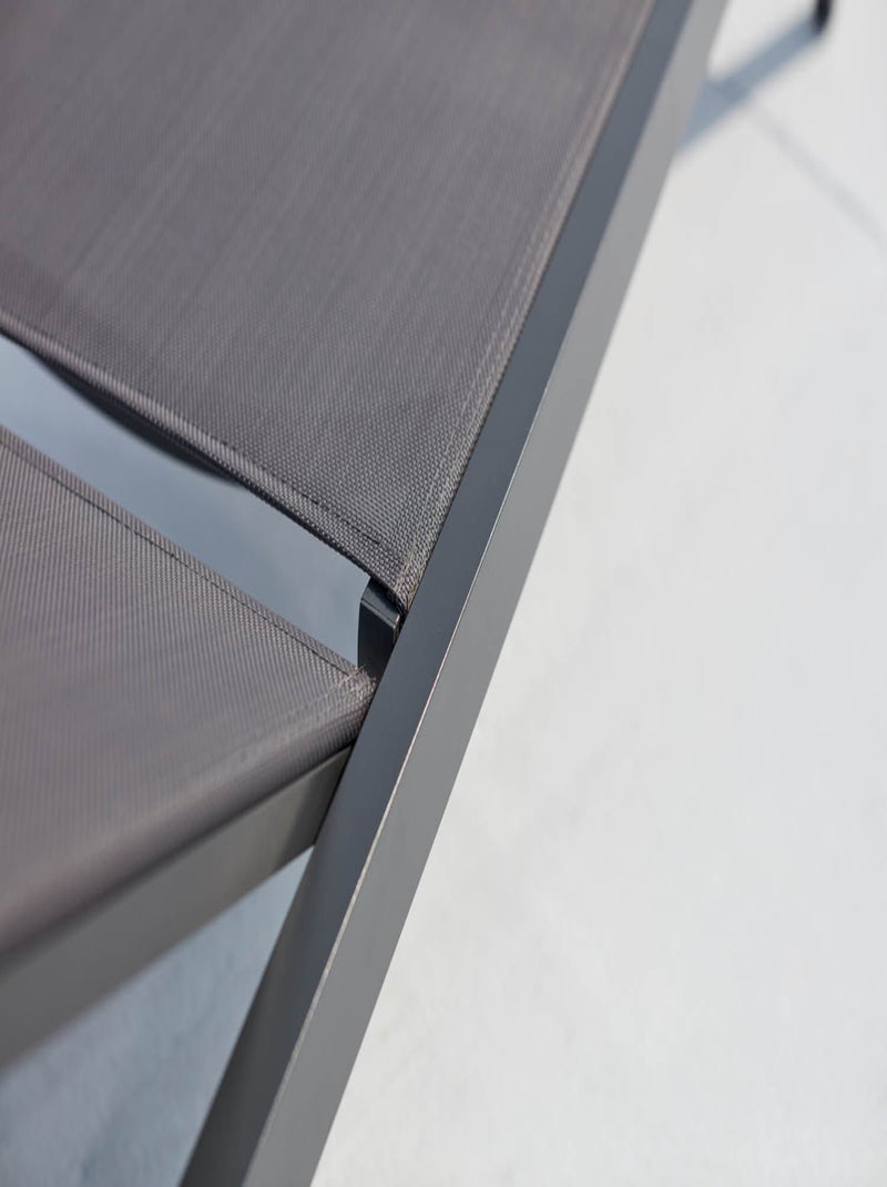 PRATO - Lot de 2 bains de soleil gris en aluminium Gris - Kiabi