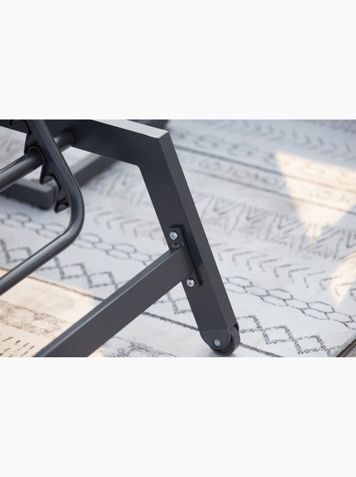 PRATO Lot de 2 transats et une table d'appoint gris et noir - Kiabi