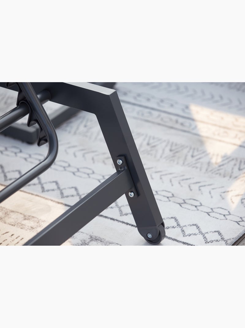 PRATO Lot de 2 transats et une table d'appoint gris et noir Gris Noir - Kiabi