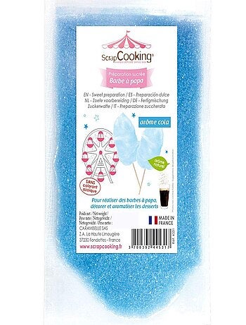 Préparation barbe à papa bleue 480 g - ScrapCooking