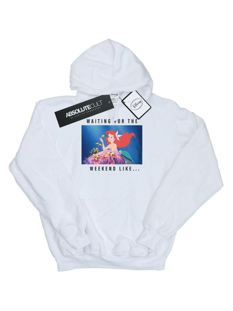 Princesse Disney - Sweat à capuche WAITING FOR THE WEEKEND Blanc - Kiabi
