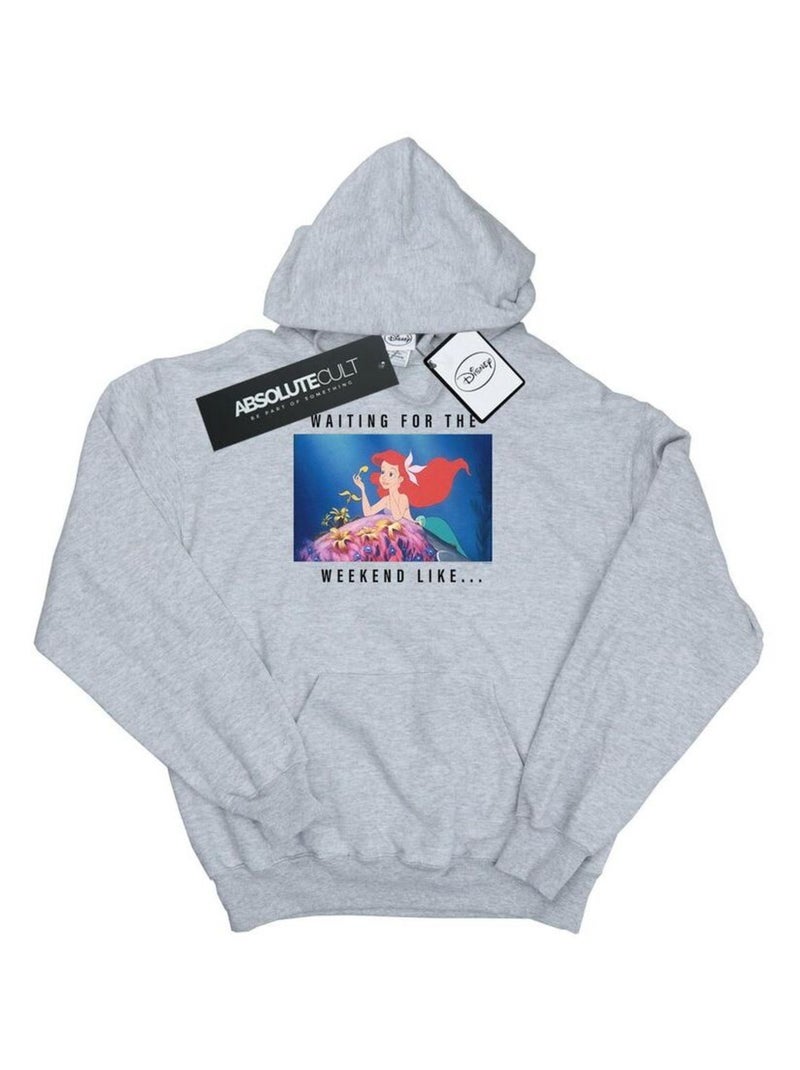 Princesse Disney - Sweat à capuche WAITING FOR THE WEEKEND Gris chiné - Kiabi