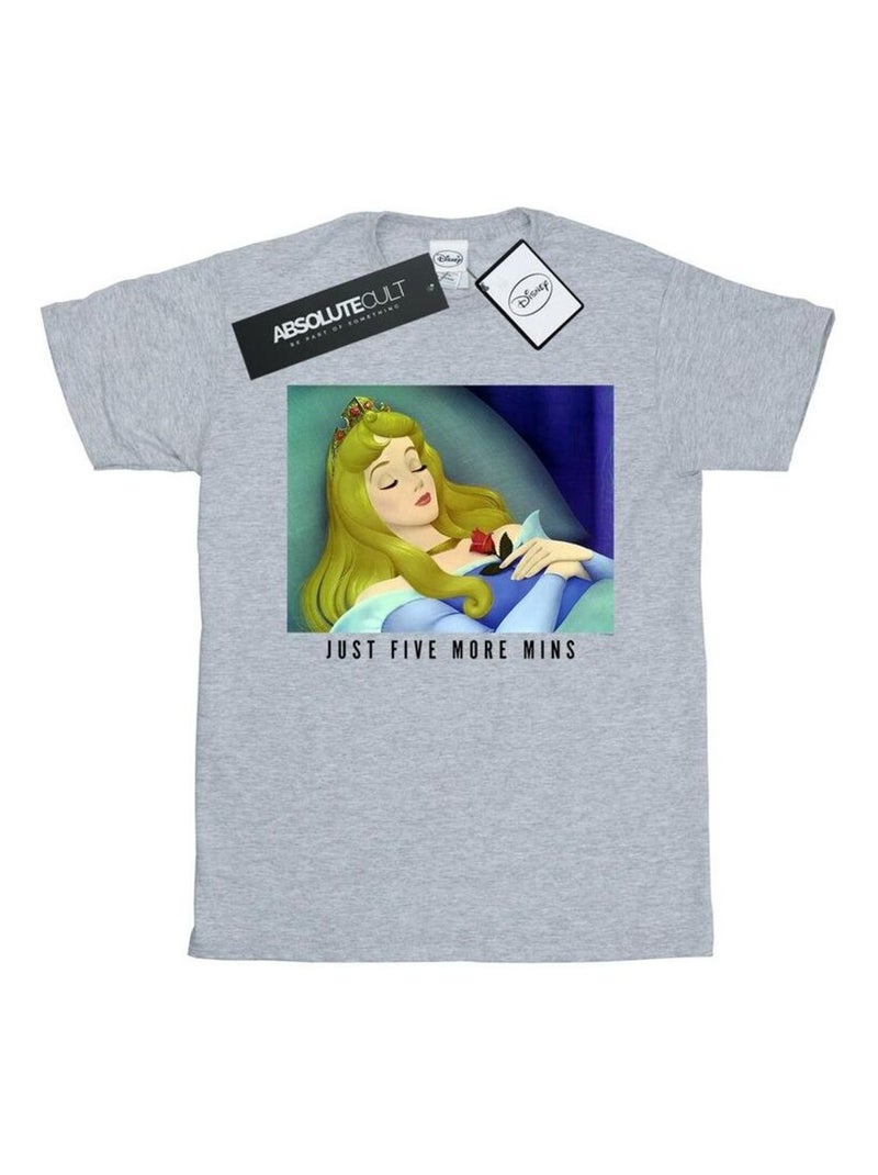 Princesse Disney - T-shirt FIVE MORE MINUTES Gris chiné - Kiabi