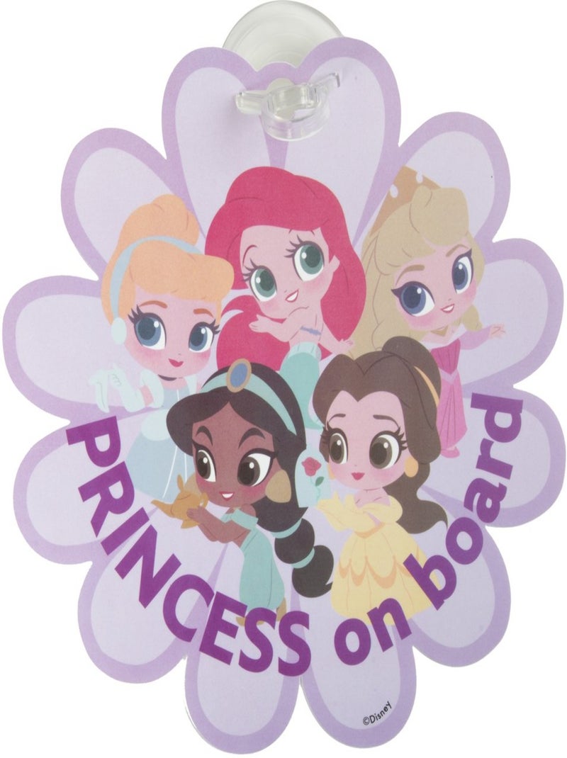 Princesse Disney Bébé à bord avec Ariel, Belle, Jasmine, Aurore et Cendrillon, ventouse, fleur Rose - Kiabi