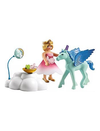 Princesse et poulain ailé, nuage et accessoires