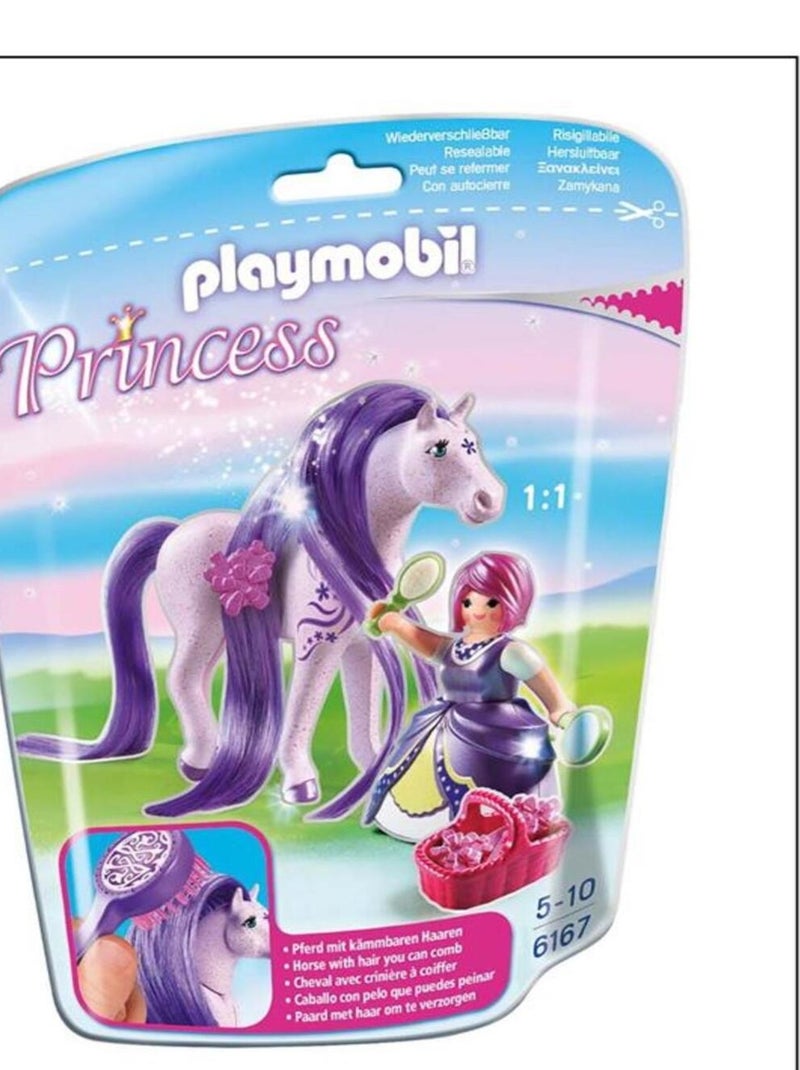 Princesses - Princesse Violette avec cheval à coiffer N/A - Kiabi