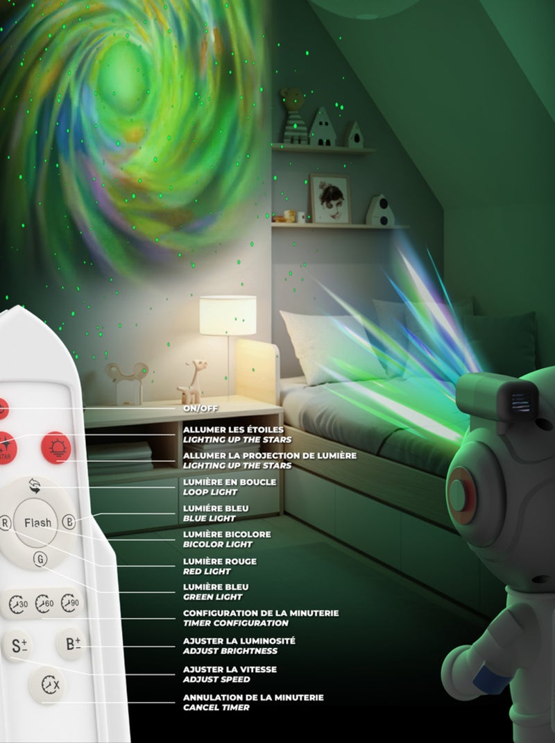 Projecteur Ciel Étoilé STELLAR LIGHT - Lampe Galaxie & Veilleuse Relaxante pour Plafond - MOB Blanc - Kiabi
