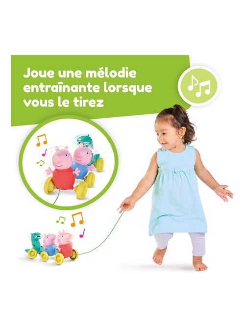Promenade avec peppa -  jouet à tirer coloré et sonore - Kiabi