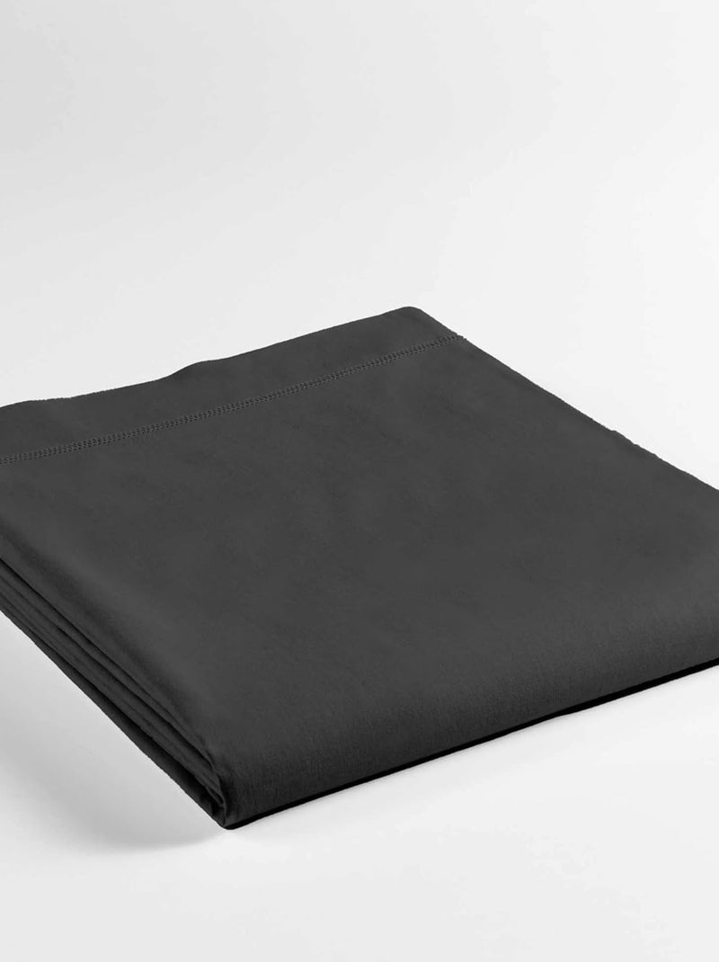 Promo Linge Drap Plat Lina 100% Coton Certifié OekoTEX r Noir - Kiabi