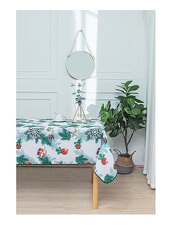 Promo Linge Nappe de Noël - Tissu Antitache/Imperméable – Laponie Motif Pin