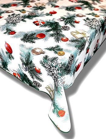 Promo Linge Nappe de Noël - Tissu Antitache/Imperméable – Laponie Motif Pin