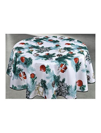 Promo Linge Nappe de Noël - Tissu Antitache/Imperméable – Laponie Motif Pin