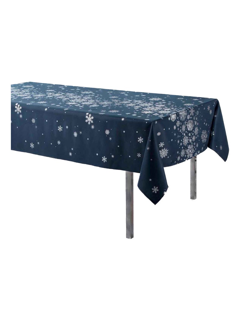 Promo Linge Nappe De Noël Rectangle Anti-Tâches - Constellation Bleu - Kiabi