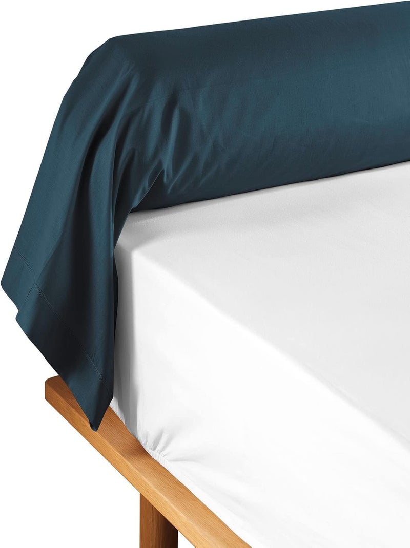 Promo Linge Taie de Traversin 85x185 cm Lina – 100% Coton Certifié OekoTEX Bleu - Kiabi