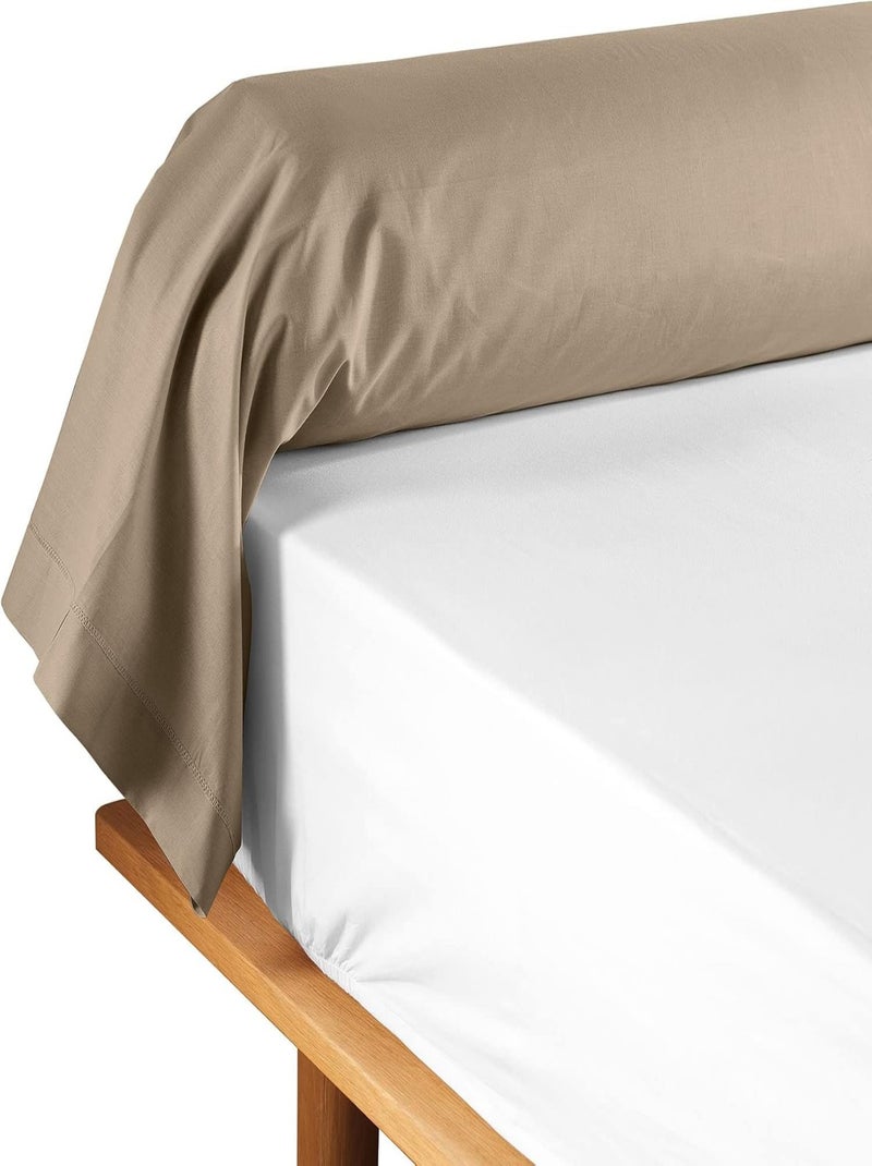 Promo Linge Taie de Traversin 85x185 cm Lina – 100% Coton Certifié OekoTEX r Beige sable - Kiabi