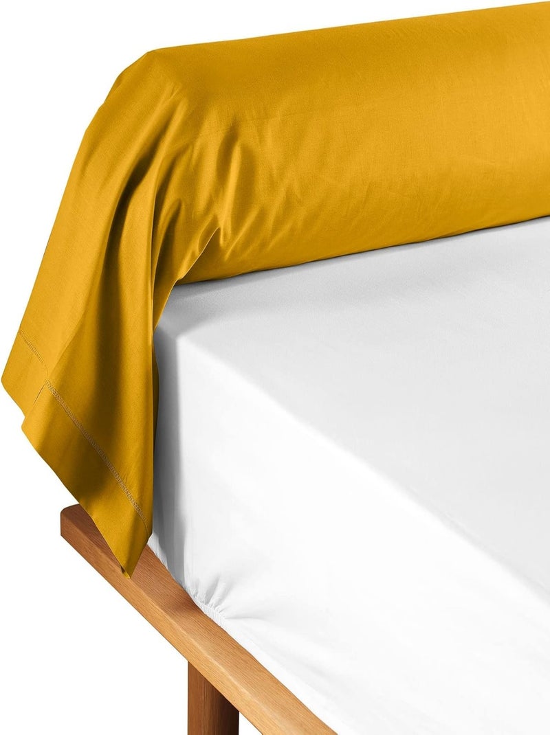 Promo Linge Taie de Traversin 85x185 cm Lina – 100% Coton Certifié OekoTEX r Jaune - Kiabi