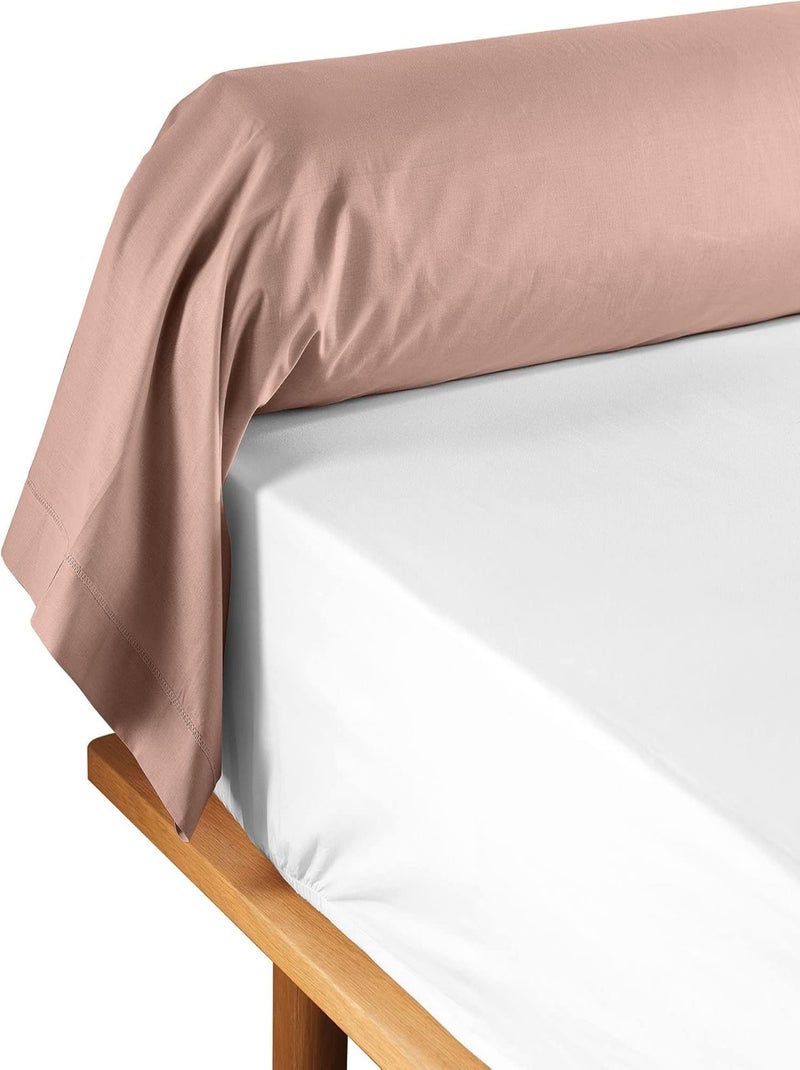 Promo Linge Taie de Traversin 85x185 cm Lina – 100% Coton Certifié OekoTEX r Rose - Kiabi