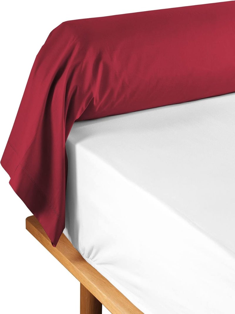 Promo Linge Taie de Traversin 85x185 cm Lina – 100% Coton Certifié OekoTEX r Rouge - Kiabi