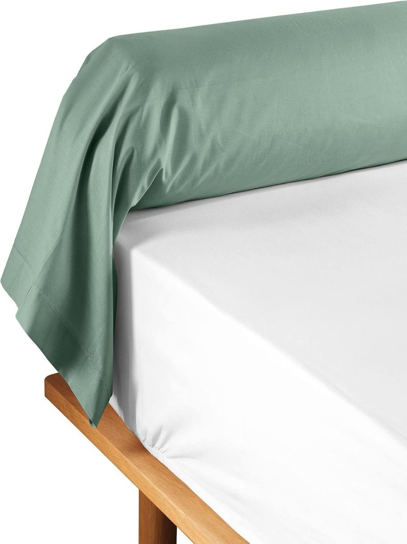 Promo Linge Taie de Traversin 85x185 cm Lina – 100% Coton Certifié OekoTEX r Vert Sauge - Kiabi