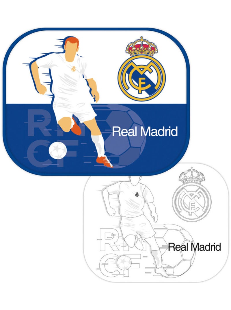 Protecteurs Solaires Pour Fenêtres - Poster à colorier inclus - Real Madrid - 45x36 cm Bleu - Kiabi