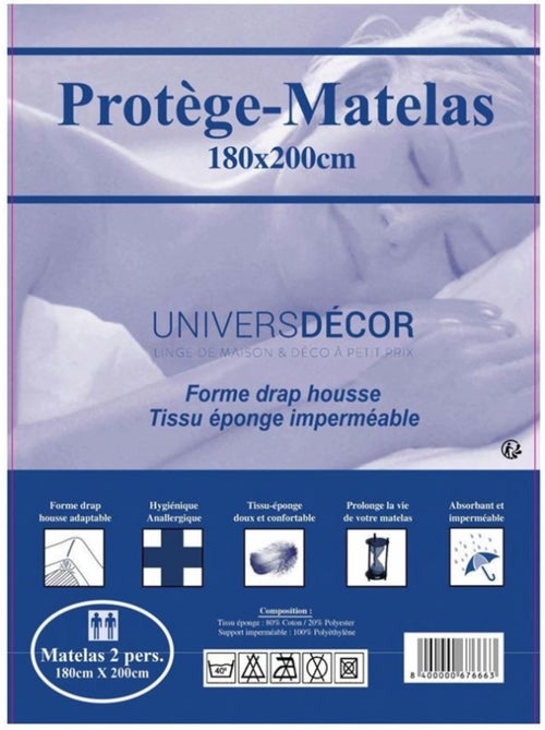 Protection de matelas - Coton Pur - 80% Polyester/20% Coton - Kiabi Protection de matelas - Coton Pur - 80% Polyester/20% Coton - Kiabi