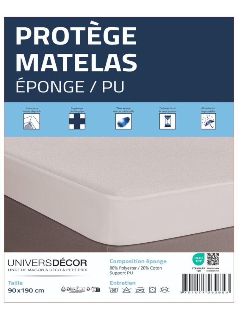 Protection de matelas - Coton Pur - 80% Polyester/20% Coton Blanc - Kiabi