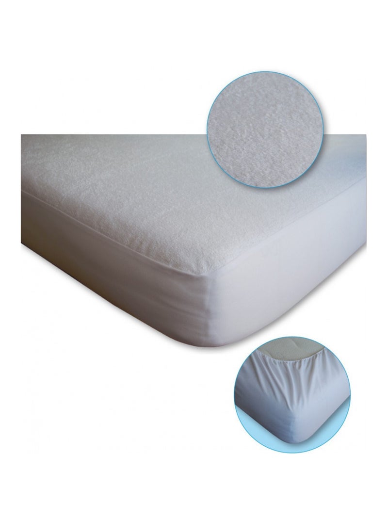 Protection de matelas - Coton Pur - 80% Polyester/20% Coton Blanc - Kiabi