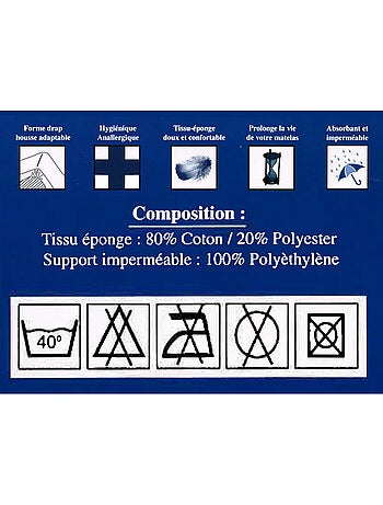 Protection de matelas - Coton Pur - 80% Polyester/20% Coton