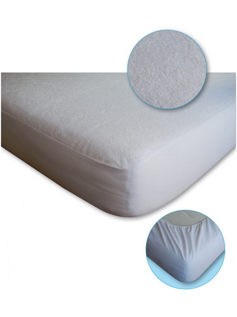 Protection de matelas - Coton Pur - 80% Polyester/20% Coton Blanc - Kiabi