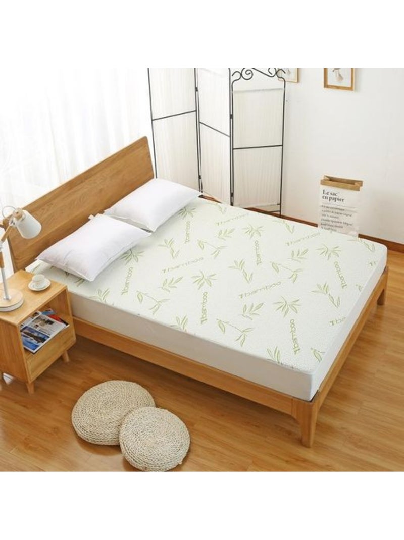 Protection de matelas - Univers Décor - 60% Polyester/40% Fibre de Bambou Blanc - Kiabi