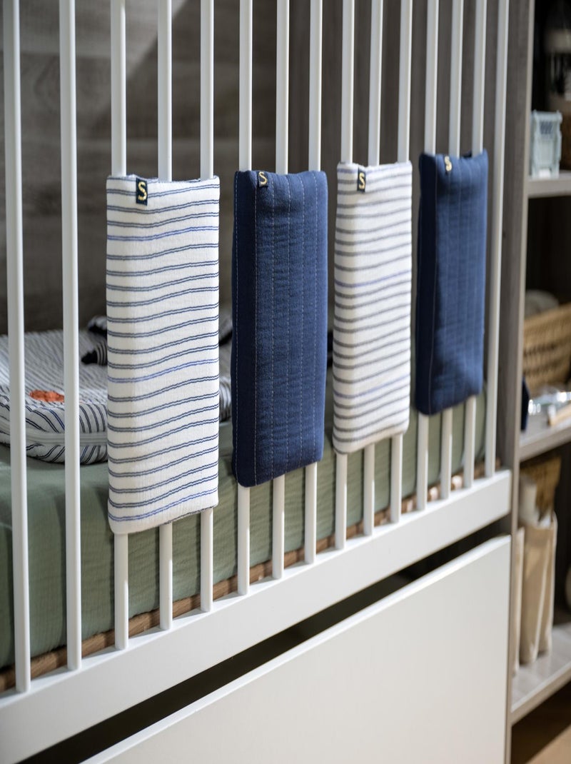 Protections de barreaux de lit en coton - SAUTHON Bleu Blanc - Kiabi