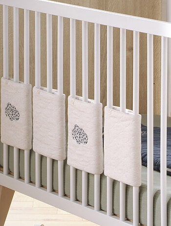 Protections de barreaux de lit en coton matelassé -