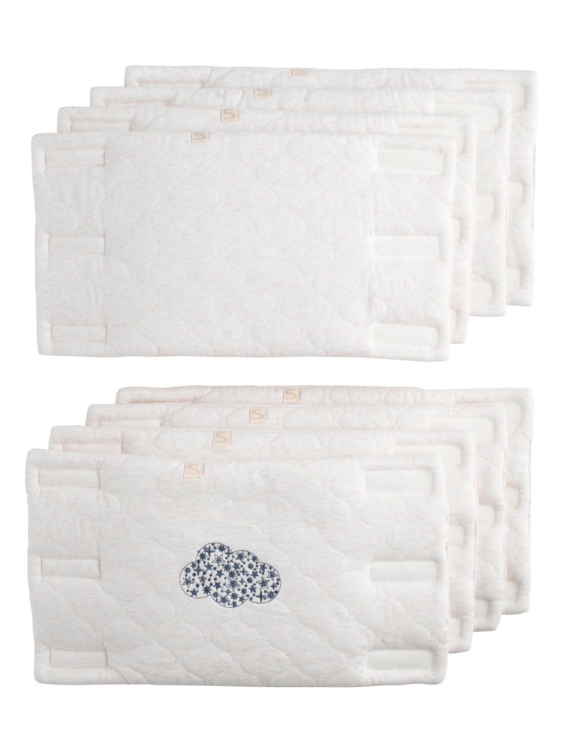 Protections de barreaux de lit en coton matelassé - Blanc Bleu - Kiabi