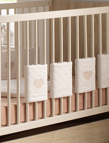 Protections de barreaux de lit en coton matelassé -