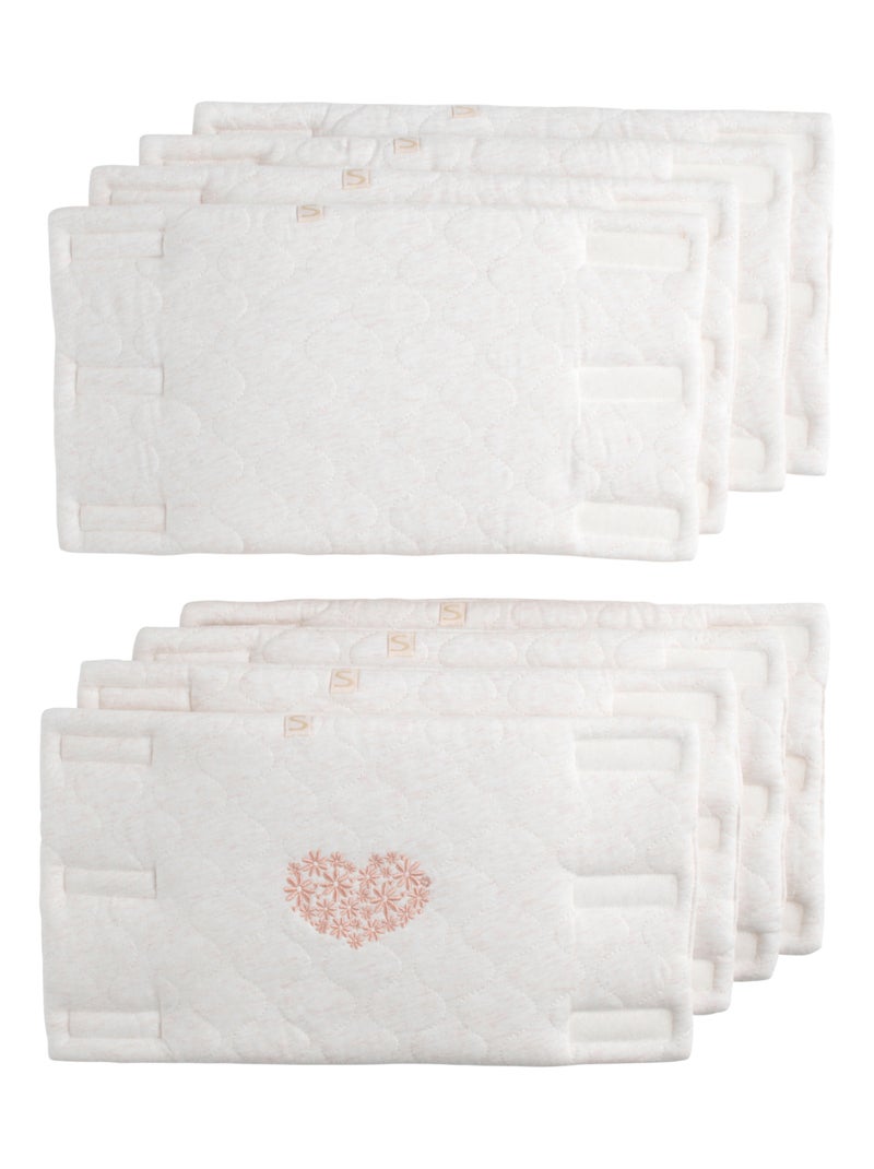 Protections de barreaux de lit en coton matelassé - Blanc Rose - Kiabi