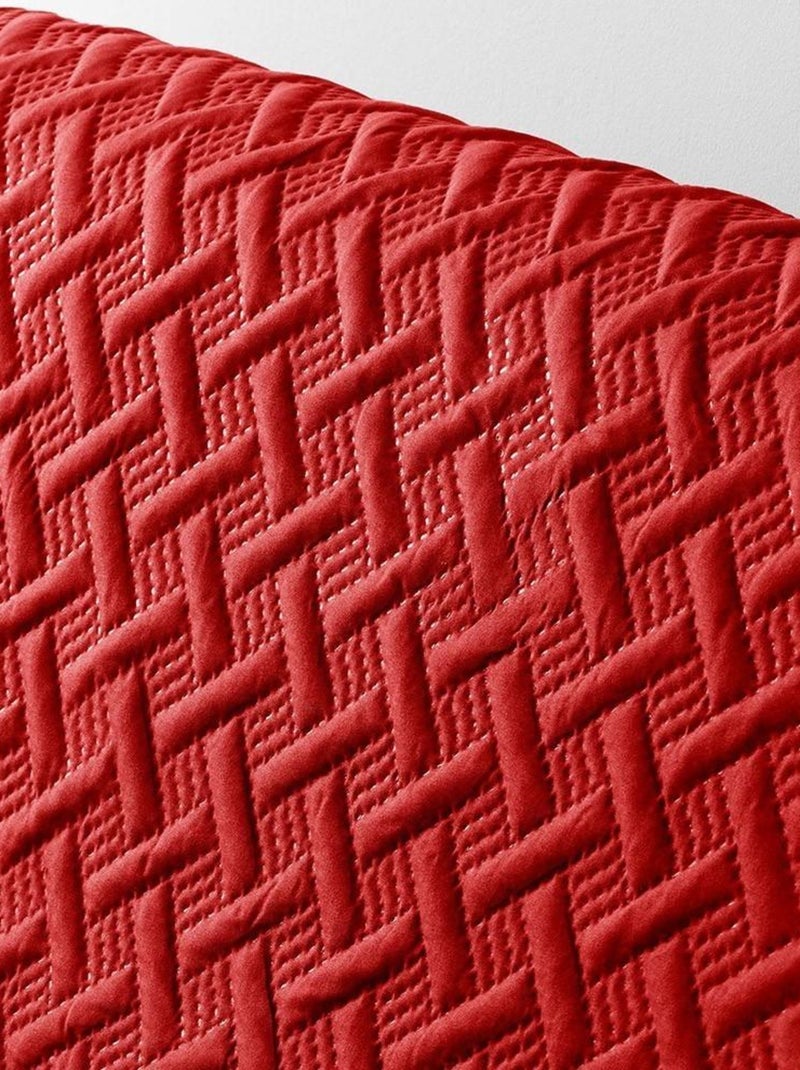 Protège canapé 2 places matelassé 223x179 cm uni Lounge rouge Rouge - Kiabi