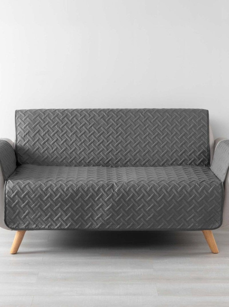 Protège canapé 2 places matelassé 223x179 uni Lounge anthracite Gris - Kiabi