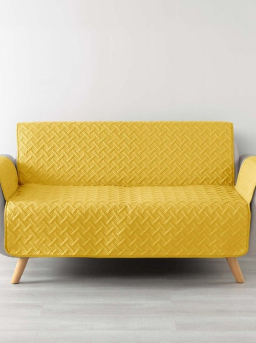 Protège canapé 2 places matelassé 223x179 uni Lounge jaune A SUPPRIMER - Kiabi Protège canapé 2 places matelassé 223x179 uni Lounge jaune A SUPPRIMER - Kiabi