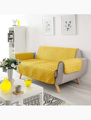 Protège canapé 3 places matelassé 279x179 uni Lounge pétrole
