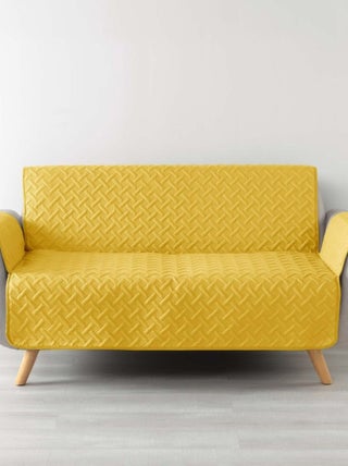 Protège canapé 3 places matelassé 279x179 uni Lounge jaune