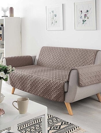 Protège canapé 3 places matelassé 279x179 uni Lounge pétrole