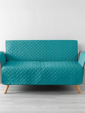 Protège canapé 3 places matelassé 279x179 uni Lounge pétrole