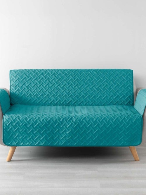 Protège canapé 3 places matelassé 279x179 uni Lounge pétrole - Kiabi