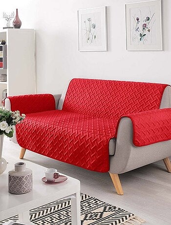 Protège canapé 3 places matelassé 279x179 uni Lounge pétrole