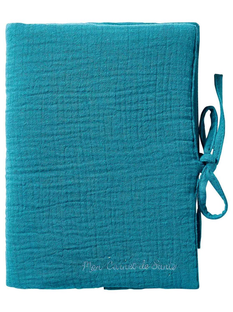Protège carnet de santé bébé en double gaze de coton Vert forêt - Kiabi