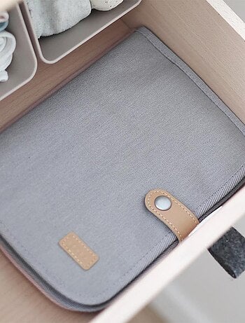 Protège carnet de santé Canvas gris perle
