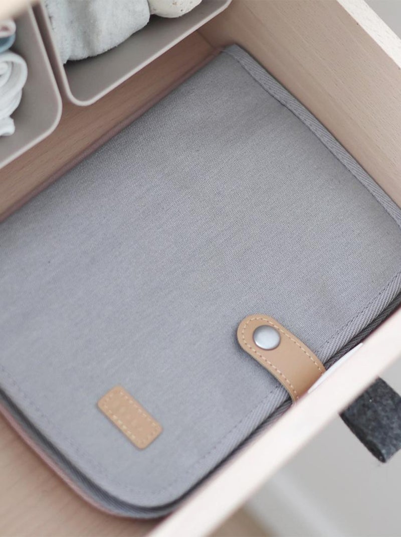 Protège carnet de santé Canvas gris perle Gris - Kiabi