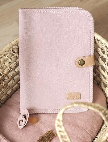 Protège carnet de santé Canvas rose poudré