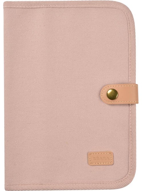 Protège carnet de santé Canvas rose poudré - Kiabi