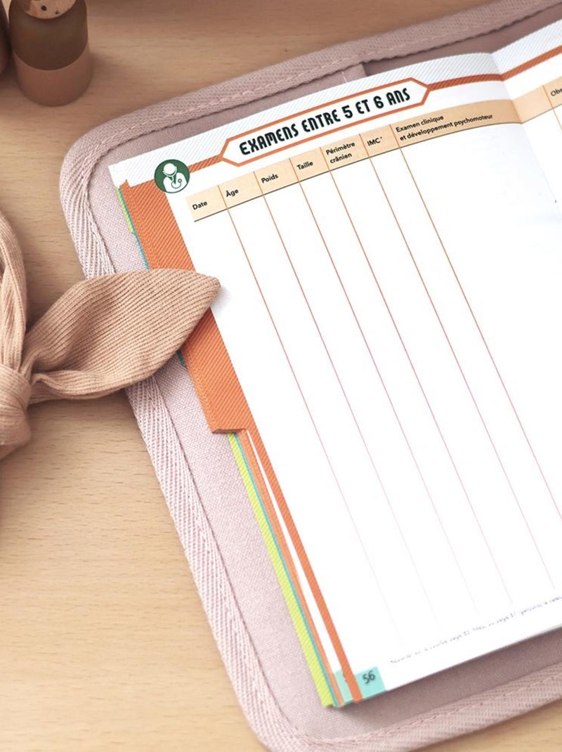 Protège carnet de santé Canvas rose poudré Rose - Kiabi